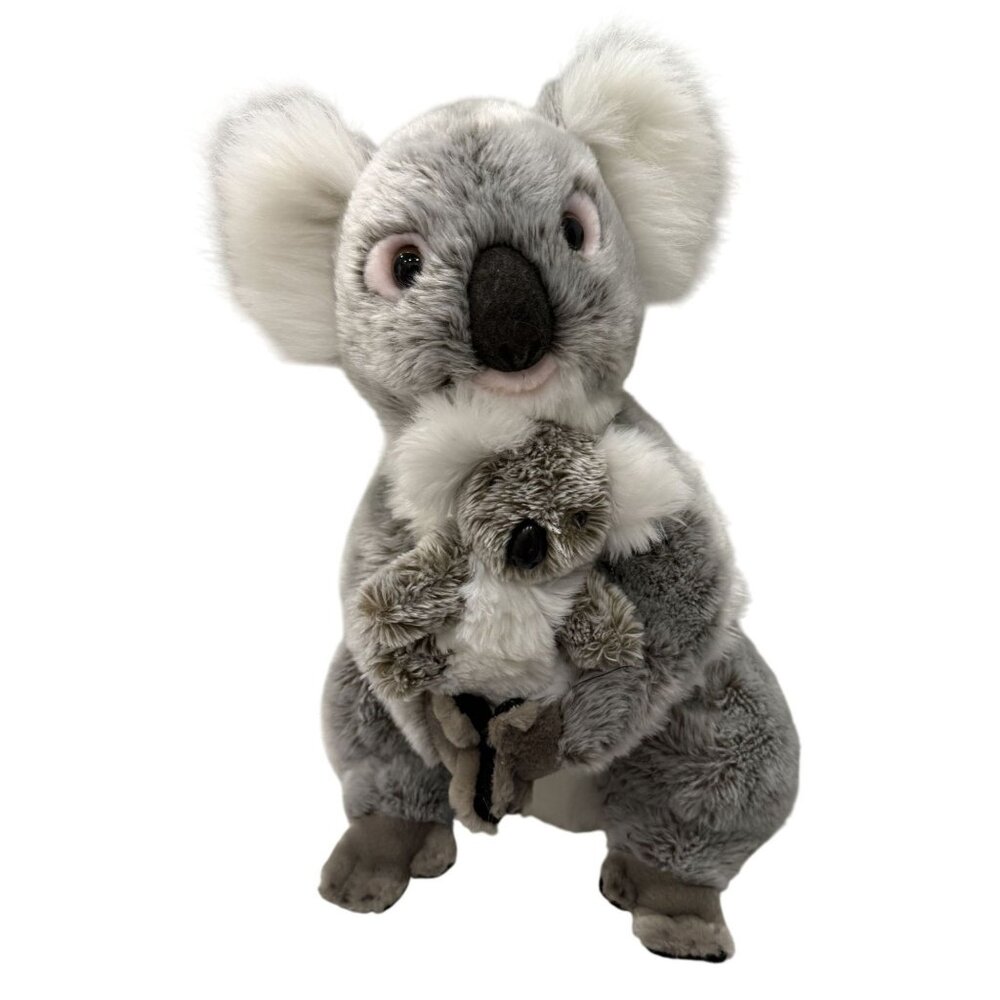 Bocchetta Grey & White Koala With Baby Plush Toy 14"  Stuffed Animal 3+ Gift